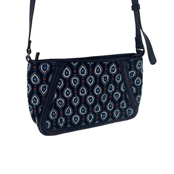 Vera Bradley Marrakesh Motifs Trapeze Crossbody Navy Blue Bohemian Quilted Purse - Picture 4 of 9